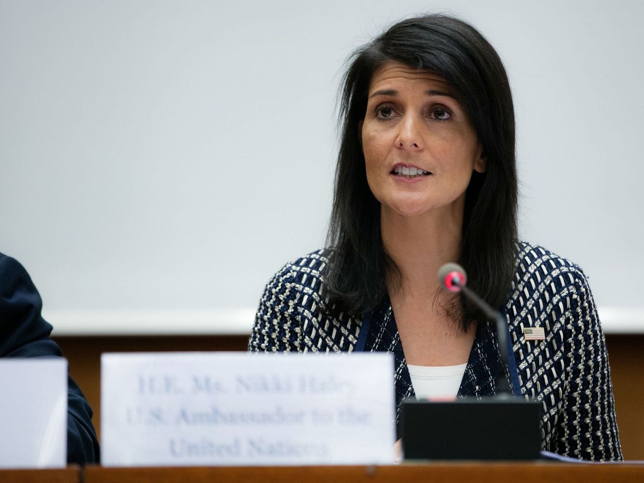 Then-U.S. Ambassador to the U.N. Nikki Haley during a 2017 visit to Geneva