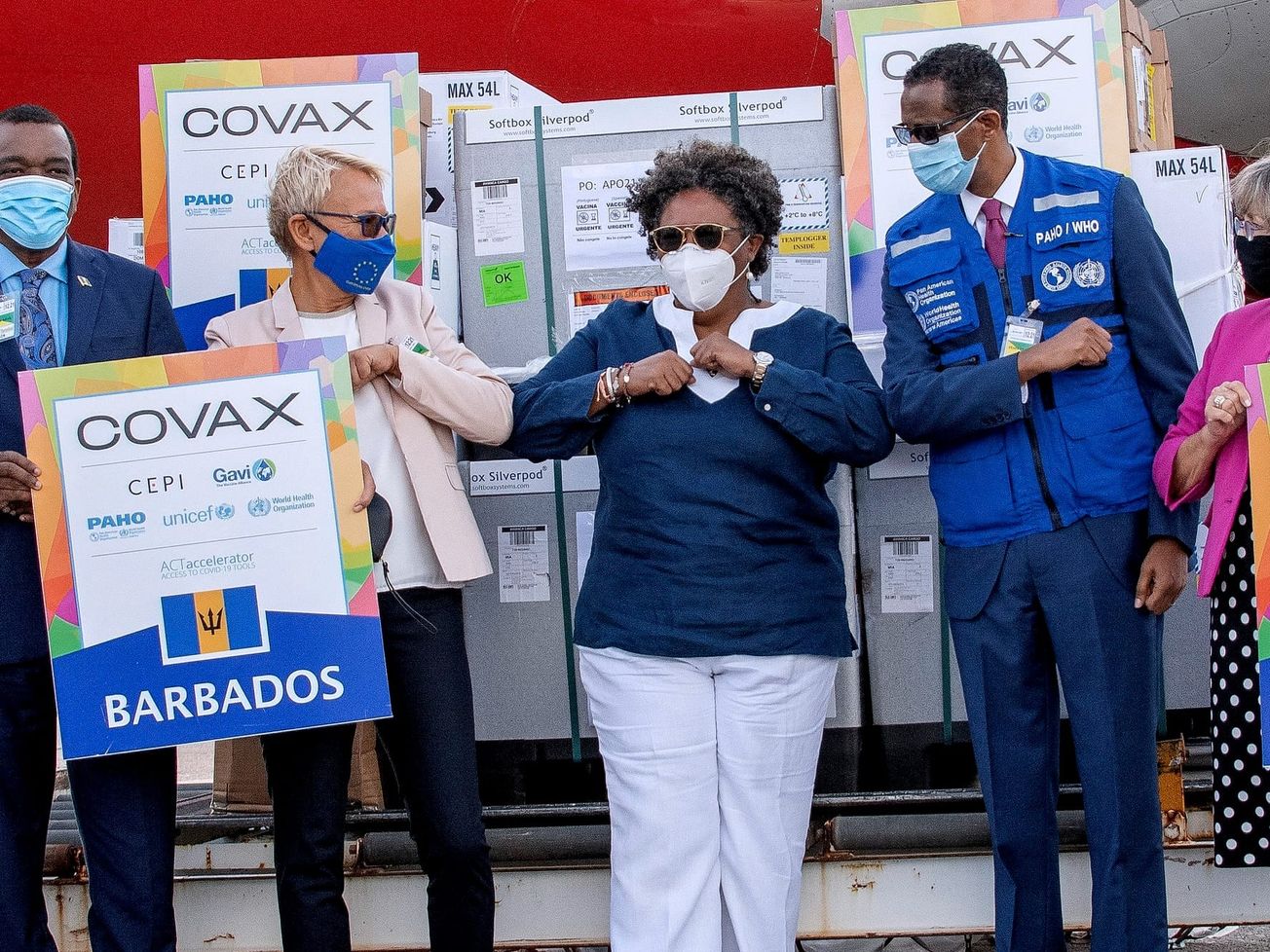 A COVAX delivery at Barbados in 2021.