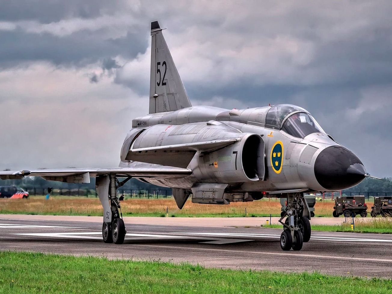 A Swedish fighter jet in the Netherlands