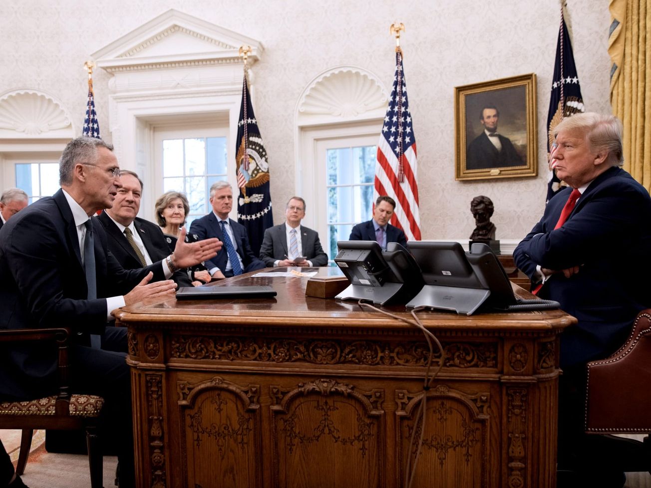 The NATO chief on a visit to the then-U.S. president in Nov. 2019