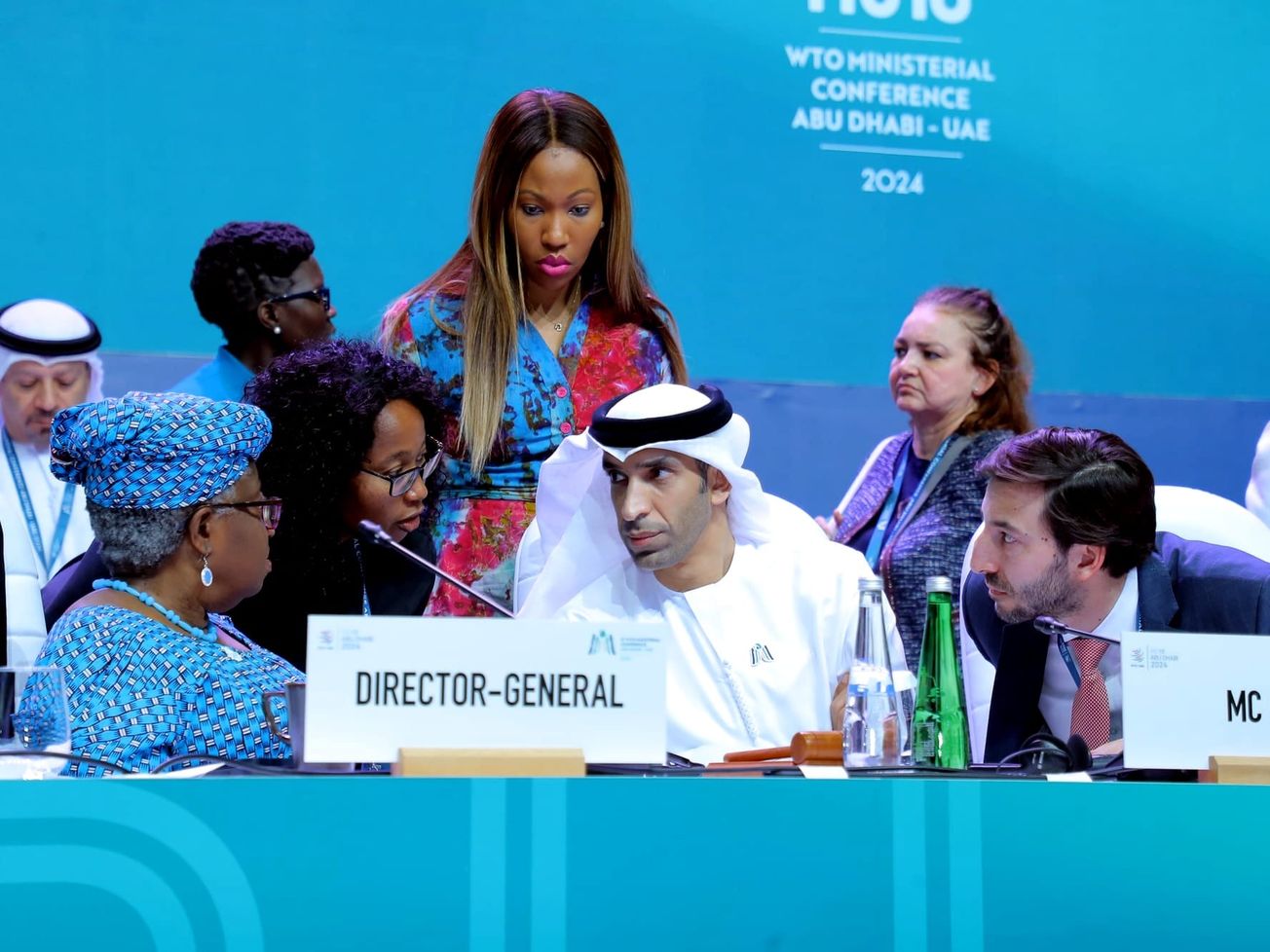 WTO Director-General Ngozi Okonjo-Iweala, left, at the closing ceremony.