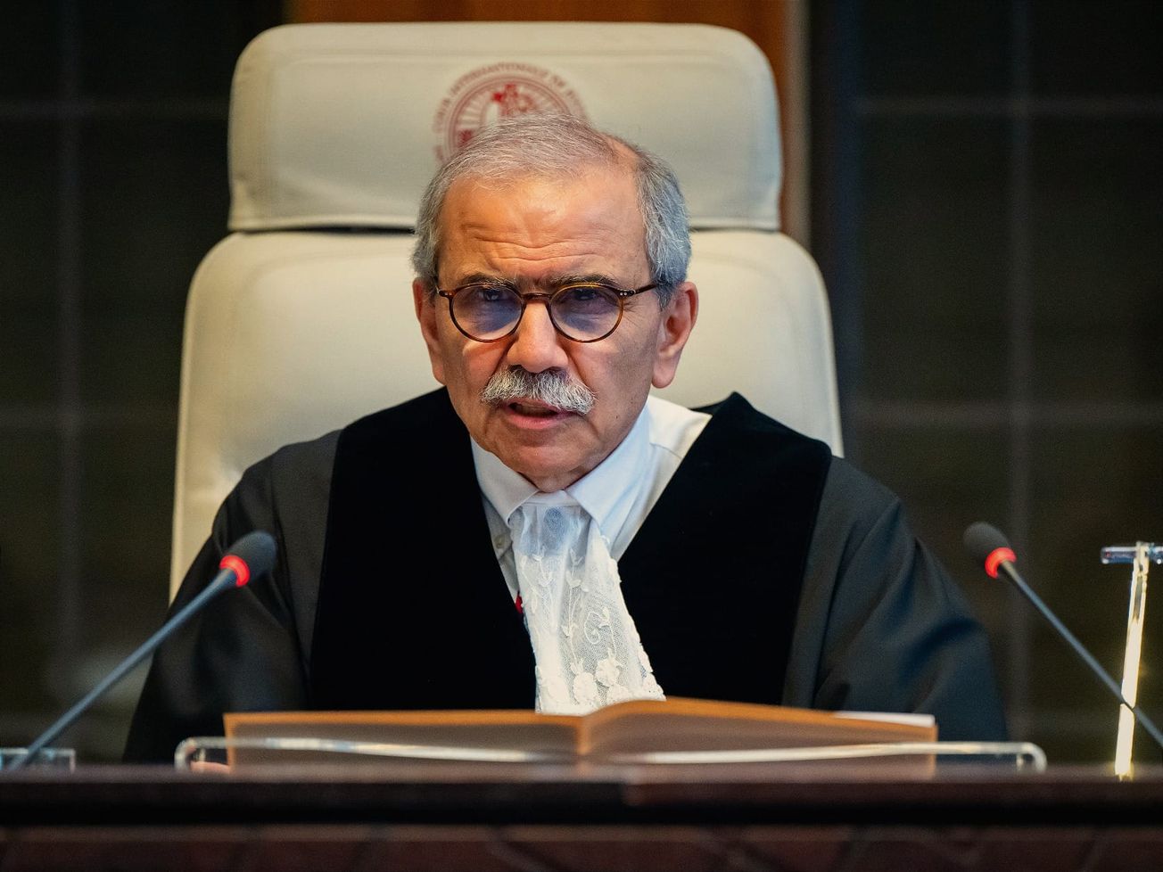 International Court of Justice President Nawaf Salam presides over the Gaza case.