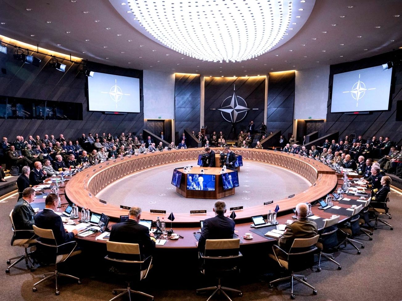 A meeting of defense chiefs at NATO headquarters in Brussels
