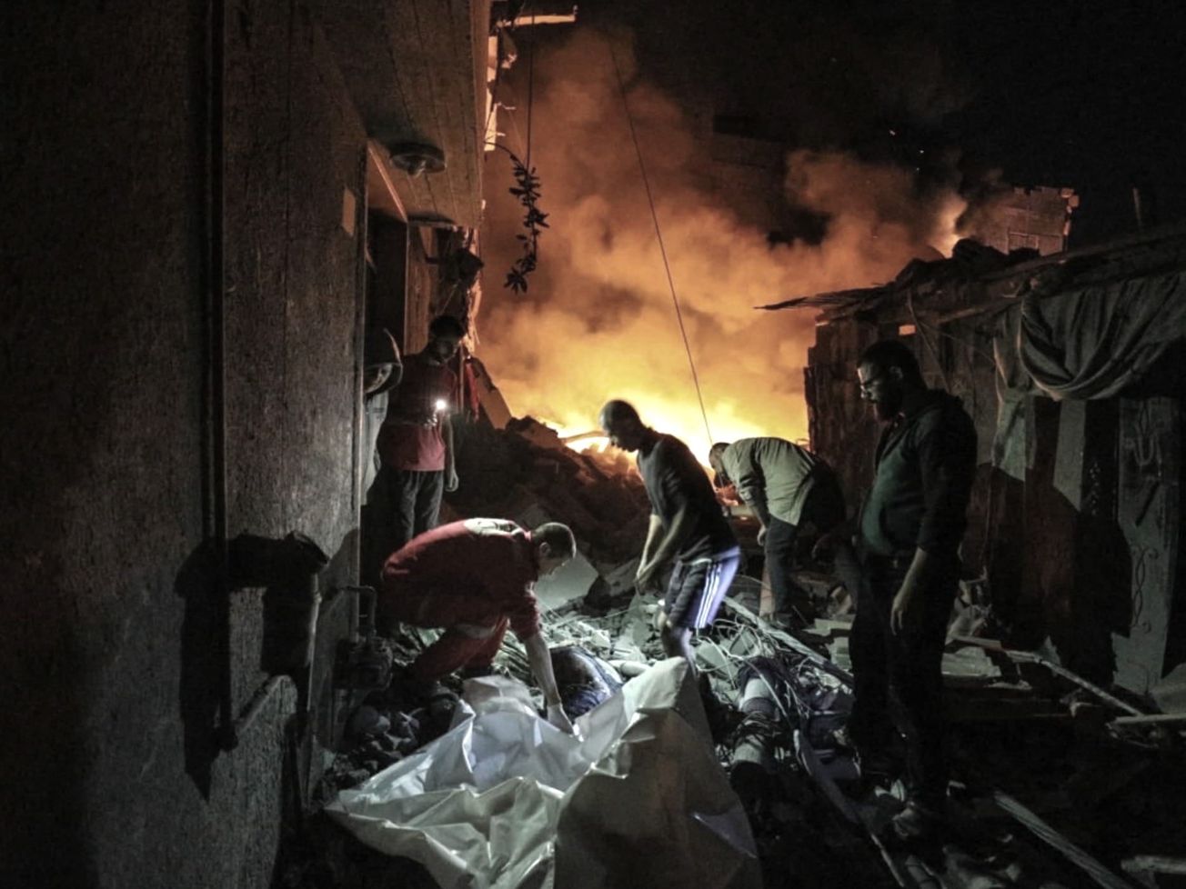 Palestine Red Crescent Society workers in Gaza