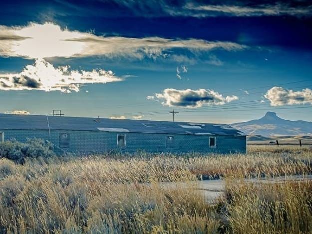 America's legacy of racial discrimination: Barracks at the "Heart Mountain Relocation Center" near Cody, Wyoming