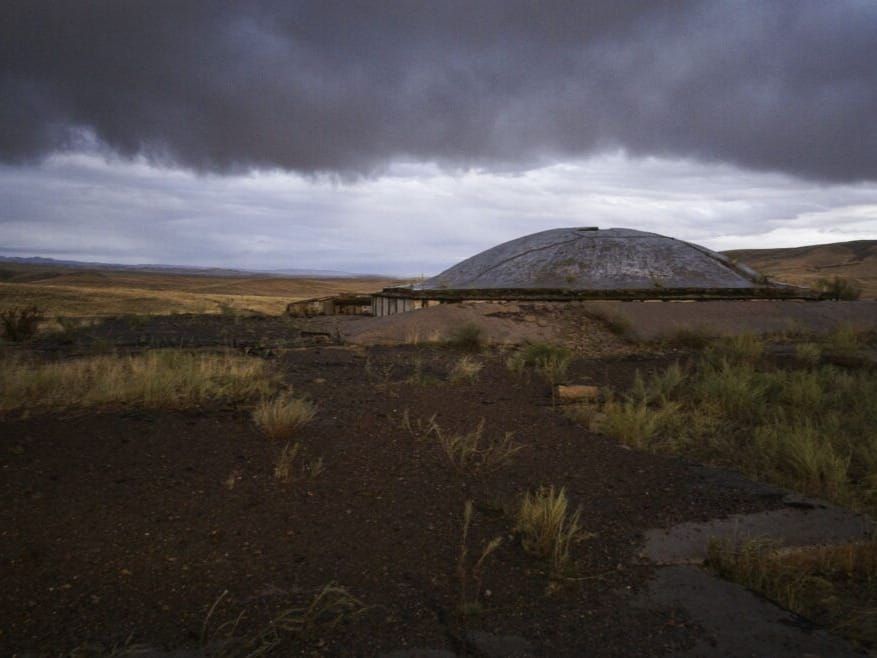 Cold War-era Soviet nuclear missile silo in Saryozek, Kazakhstan