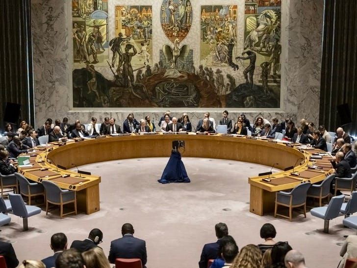 Swiss President Alain Berset leads a U.N. Security Council session on protecting civilians. 