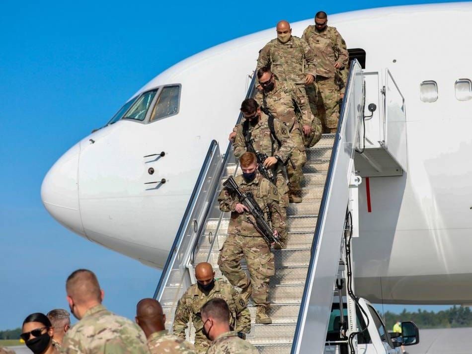 U.S. infantry soldiers deployed to Afghanistan returning to New York's Fort Drum last week