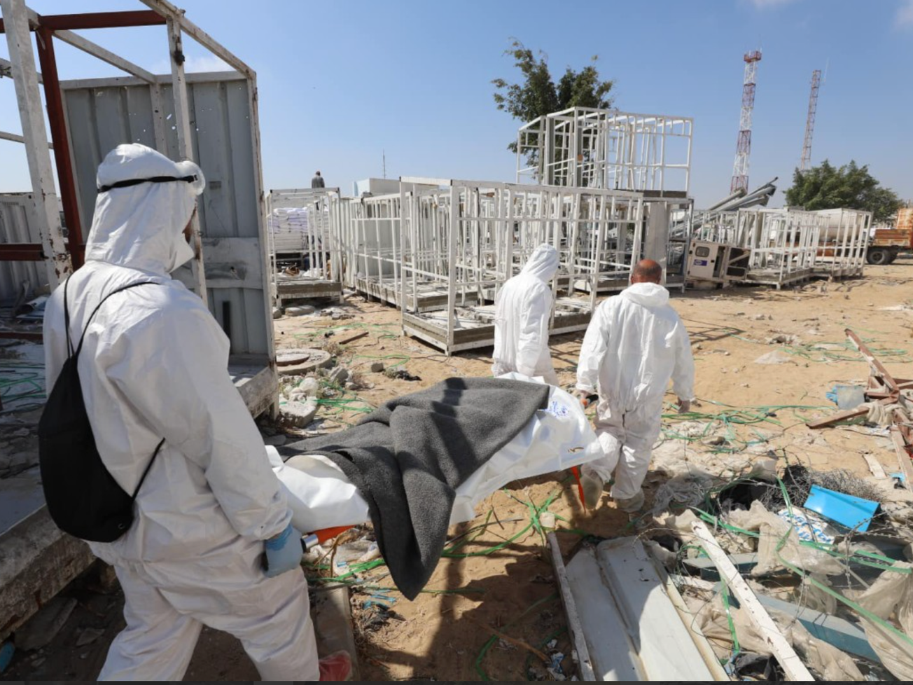 Palestinian Red Crescent Society workers in Gaza
