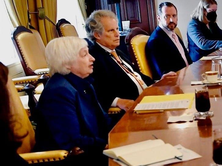 U.S. Treasury Secretary Janet Yellen meets with U.K. Chancellor of the Exchequer Nadhim Zahawi