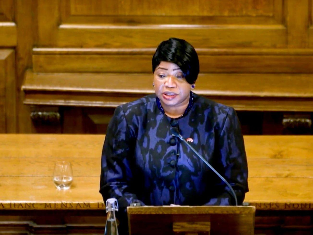 Former ICC prosecutor Fatou Bensouda speaks to The Bar Council in London.