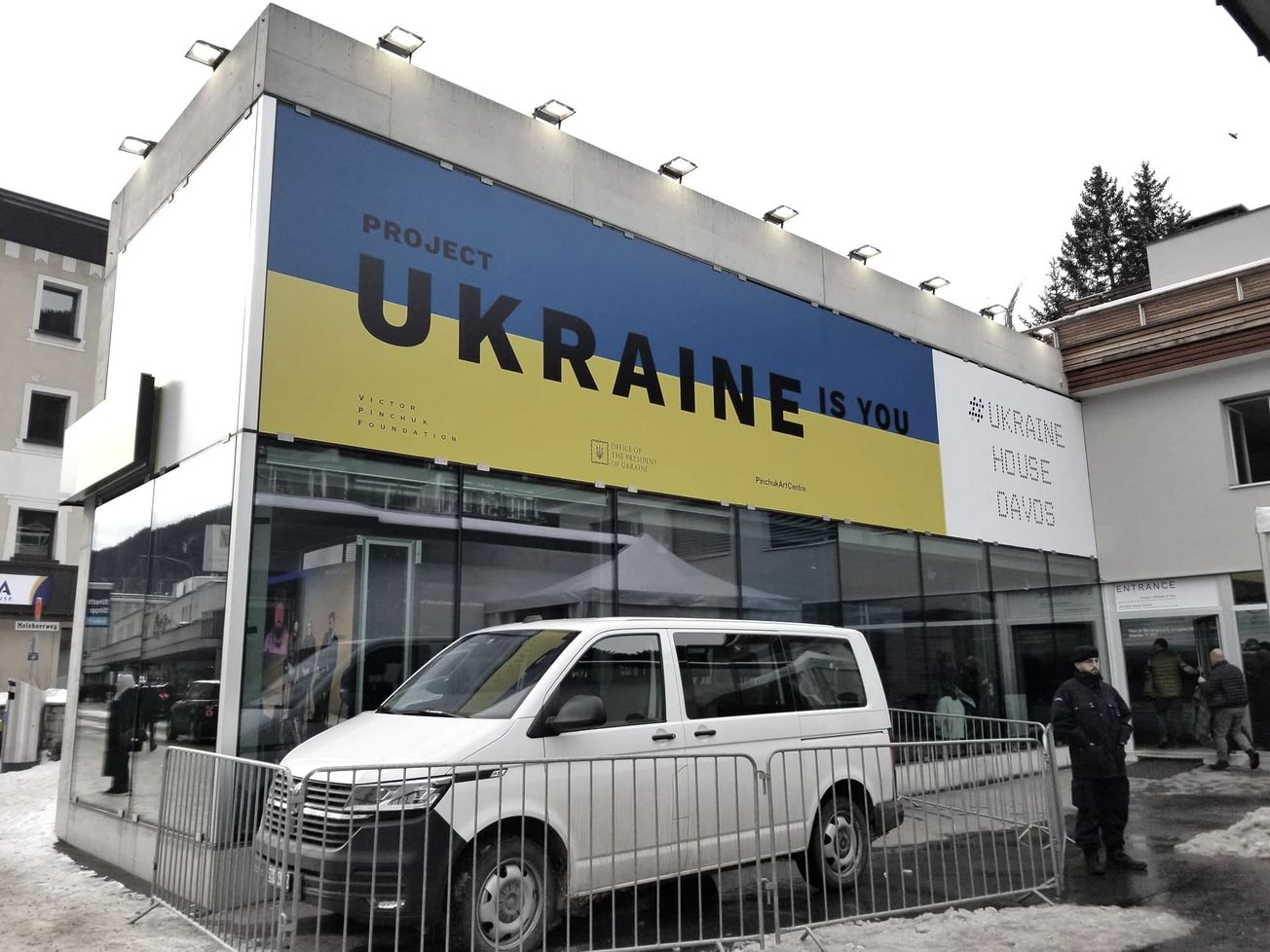 The Ukraine House was a reminder of war during WEF's 2023 annual summit. 