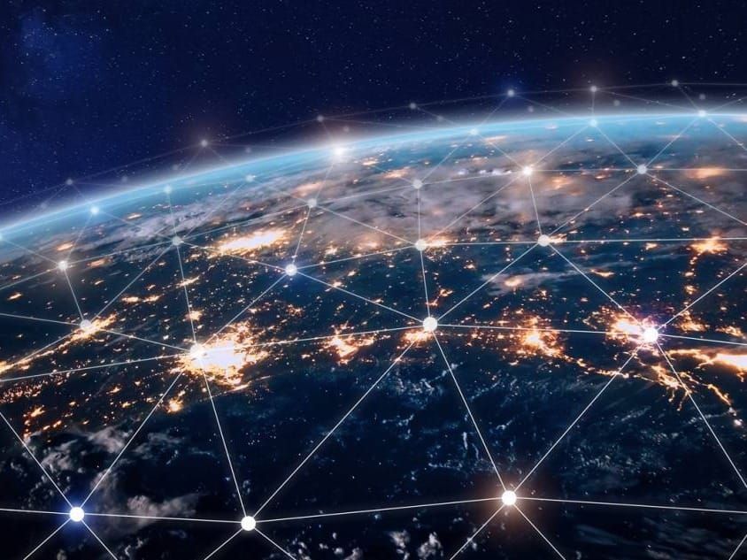 A photo illustration of global data points