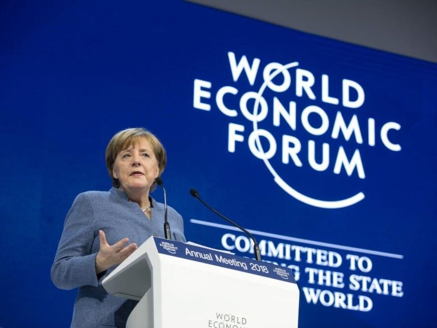 German Chancellor Angela Merkel in Davos