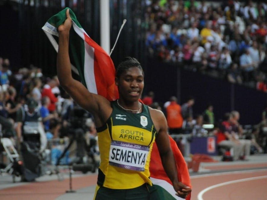 Caster Semenya after winning an Olympic silver medal in 800 meters in 2012.