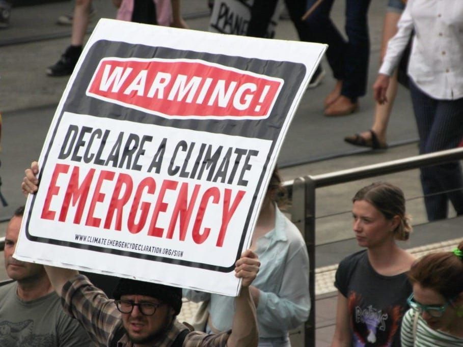 Some of the more than 100,000 climate demonstrators in Melbourne, Australia on Sep 20, 2019