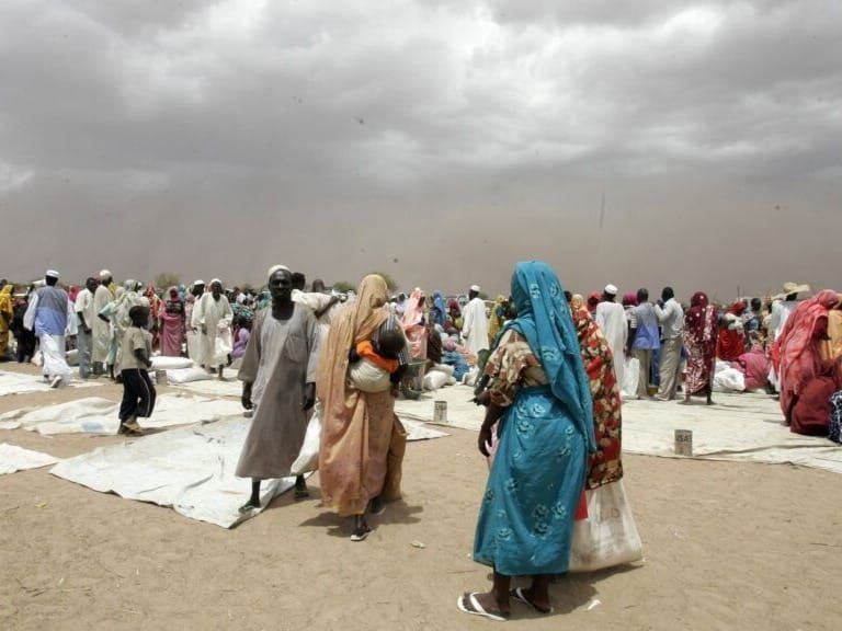 Camps for displaced people in Sudan's Darfur region. 