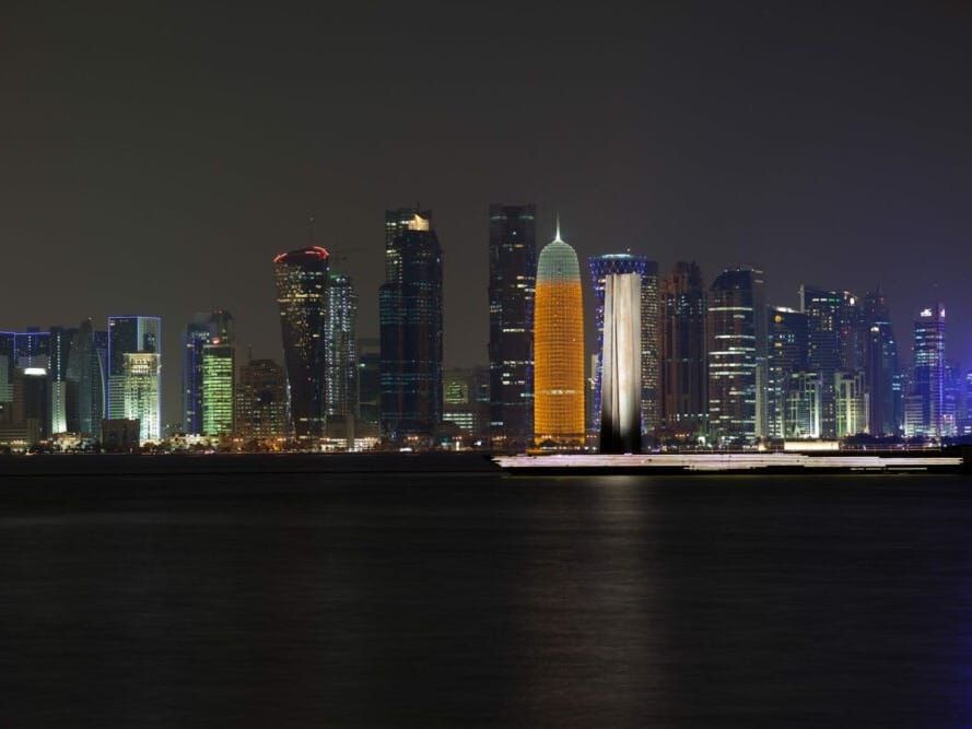 Doha, Qatar's futuristic skyline by night