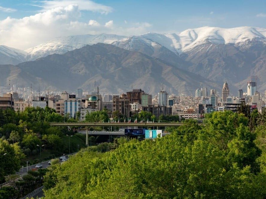 A main bridge and parks around downtown Tehran