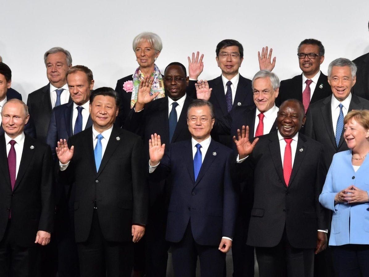 Some of the G-20 leaders and heads of international organizations meeting at Japan in June