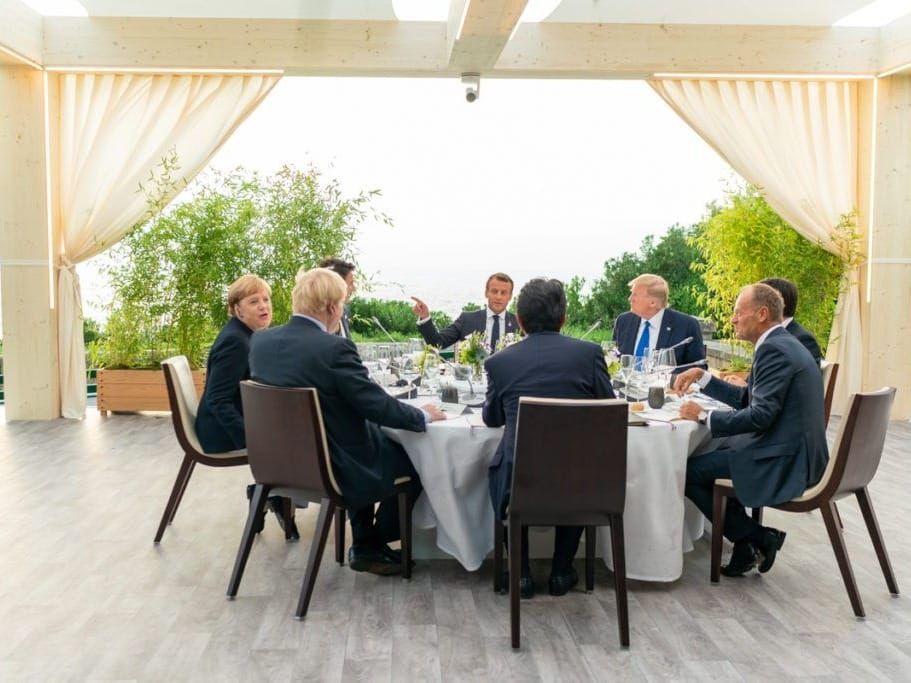 G-7 leaders meet over dinner at the lighthouse in Biarritz, France