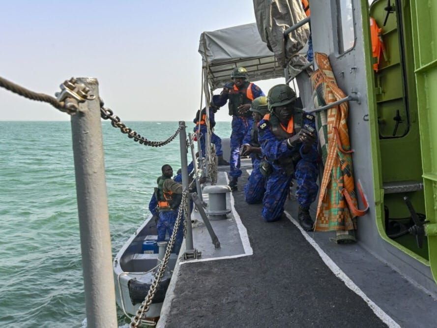 A Gambian Navy training on drug smuggling and human trafficking
