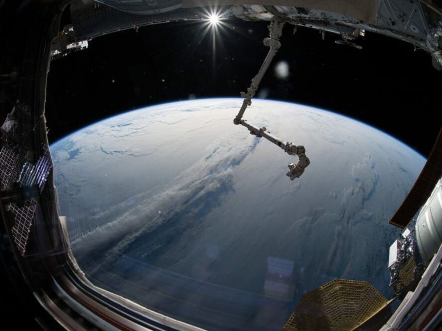 Earth in clouds as seen from the International Space Station