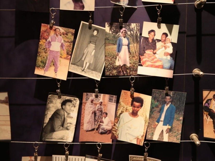 Photos of victims from the Rwanda genocide at Kigali Memorial Center