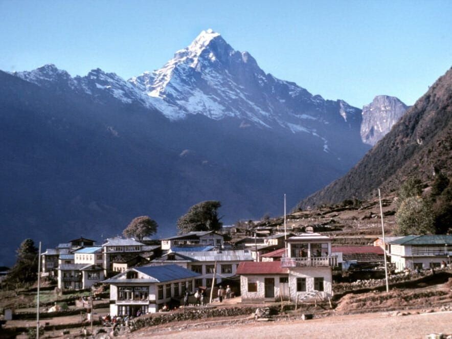 Nupla Peak above Nepal's Lukla village airport, gateway for Everest trekkers