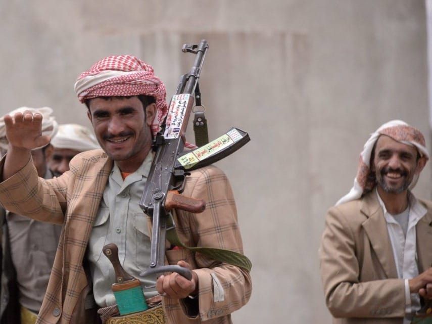 Militia fighters in Yemen