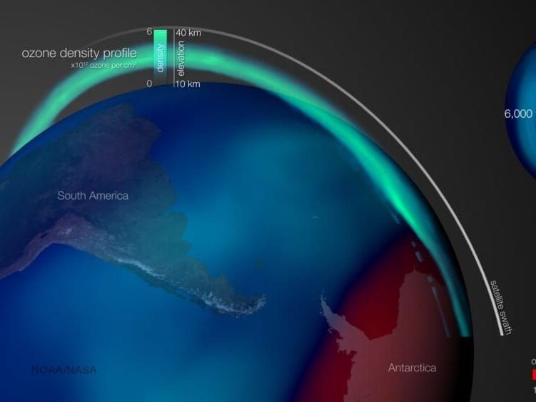 The ozone hole over Antarctica reaches its annual maximum
