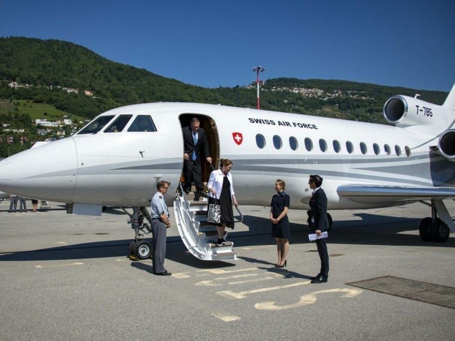 U.S. Secretary of State Mike Pompeo arrives in Bellinzona, Switzerland. 
