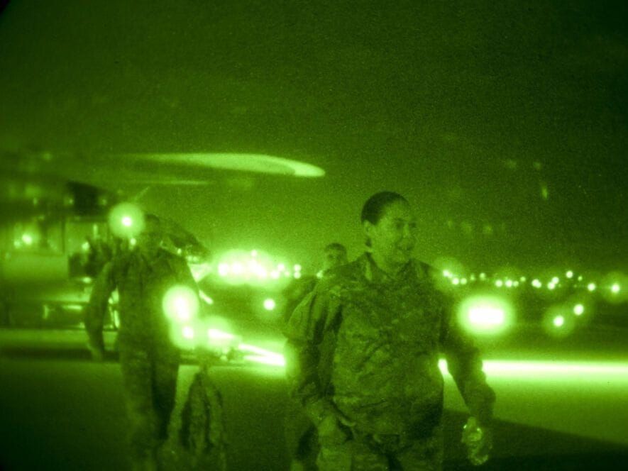 National Guard troops provide security along the U.S.-Mexico border