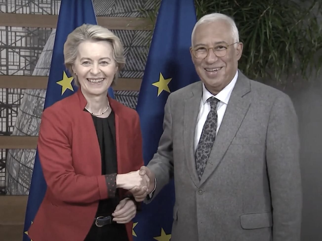 European Commission President Ursula von der Leyen and European Council President António Costa appear together in Dec. 2024.