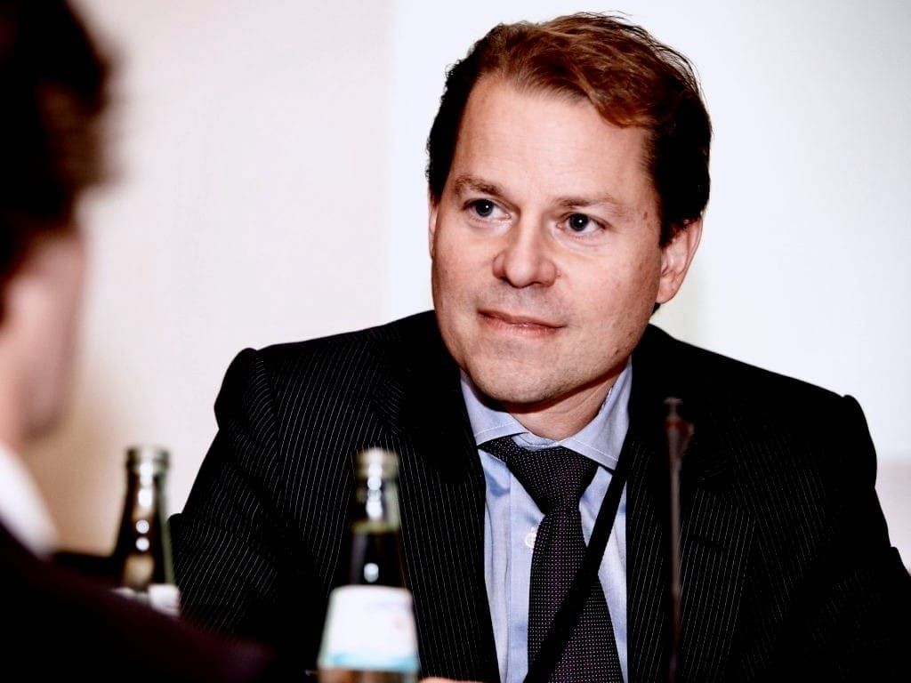 WADA's Director General Olivier Niggli discusses anti-doping issues at a 2011 conference in Cologne, Germany