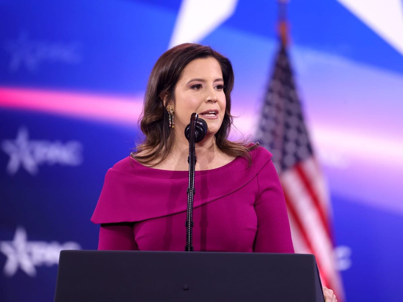U.S. Rep. Elise Stefanik, Republican of New York, speaks at the 2025 Conservative Political Action Conference in National Harbor, Maryland.