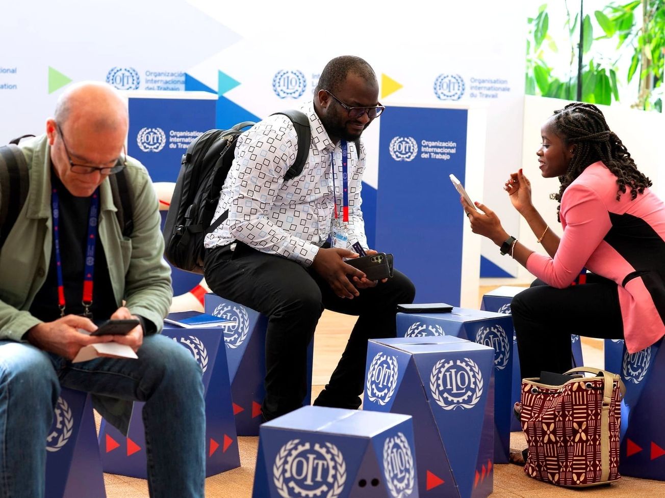 Participants await the 112th International Labor Conference in Geneva