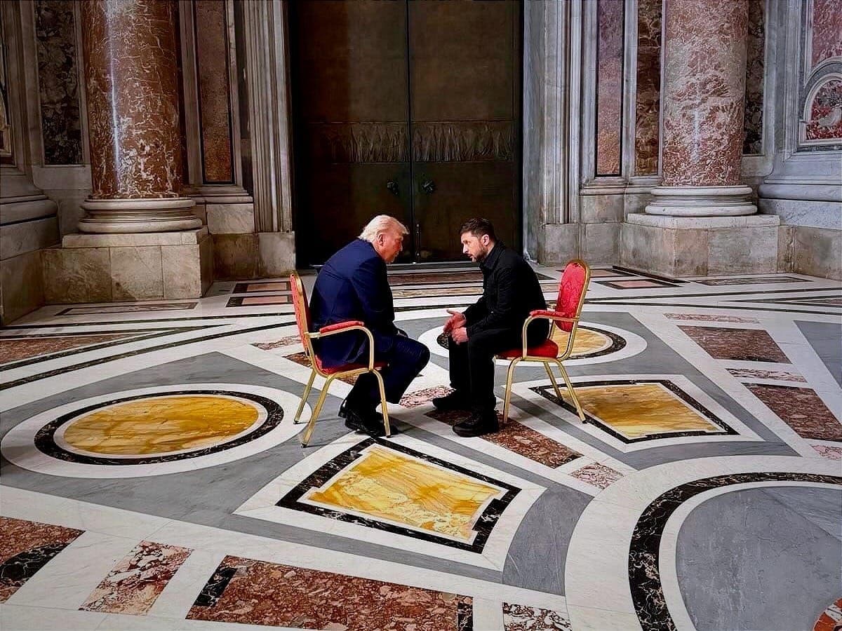 Presidents Trump and Zelenskyy meet before Pope Francis' funeral.