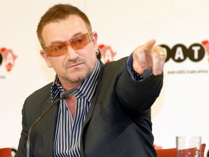 U2's Bono at a 2007 press conference in Berlin.