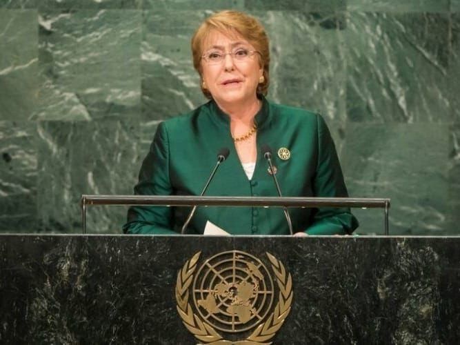 Former Chilean president Michelle Bachelet at the U.N. General Assembly.