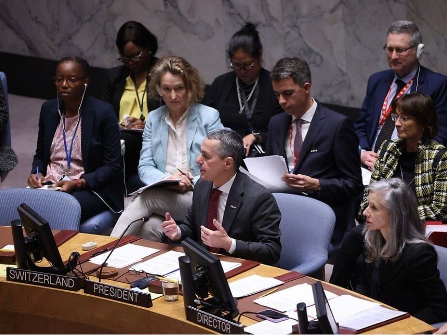 Swiss Foreign Minister Ignazio Cassis presides over the U.N. Security Council. 