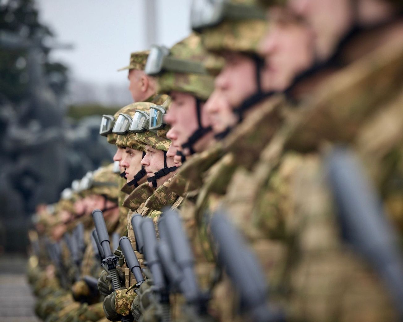 A graduation ceremony for Ukrainian military officers