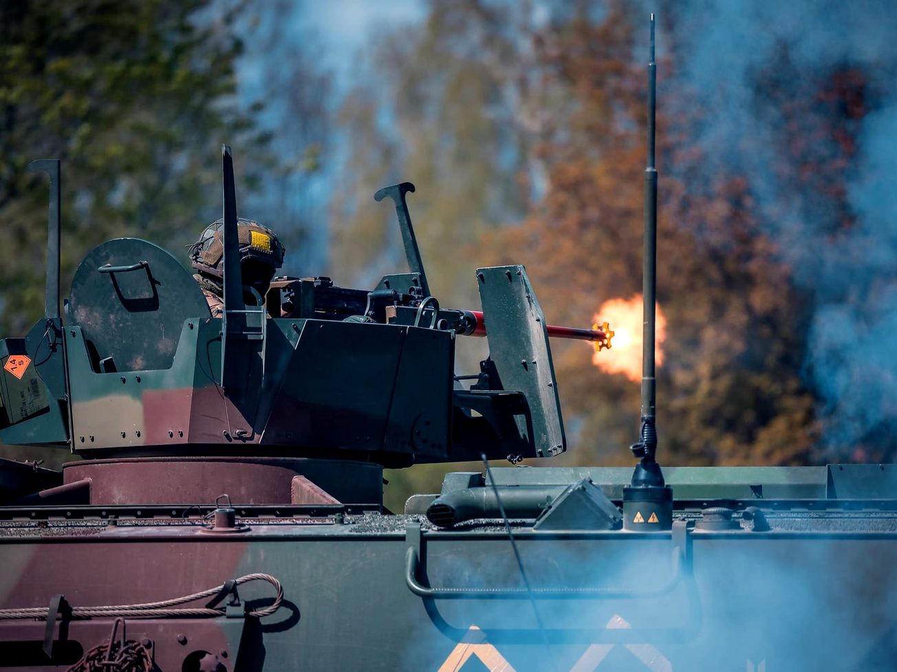A Latvian mechanized infantry brigade takes part in a military exercise in May 2025 at Vidzeme, Latvia.