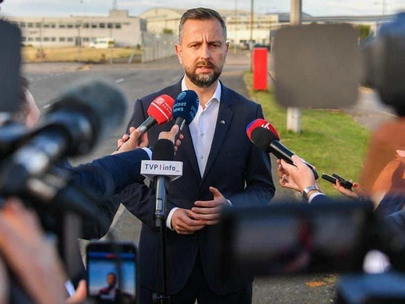 Polish Deputy Prime Minister Władysław Kosiniak-Kamysz speaks to reporters about the 'unprecedented' drones sent from Belarus into Polish airspace.