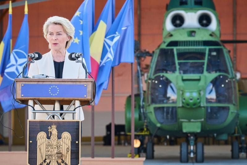 E.C. President Ursula von der Leyen speaks in Romania.