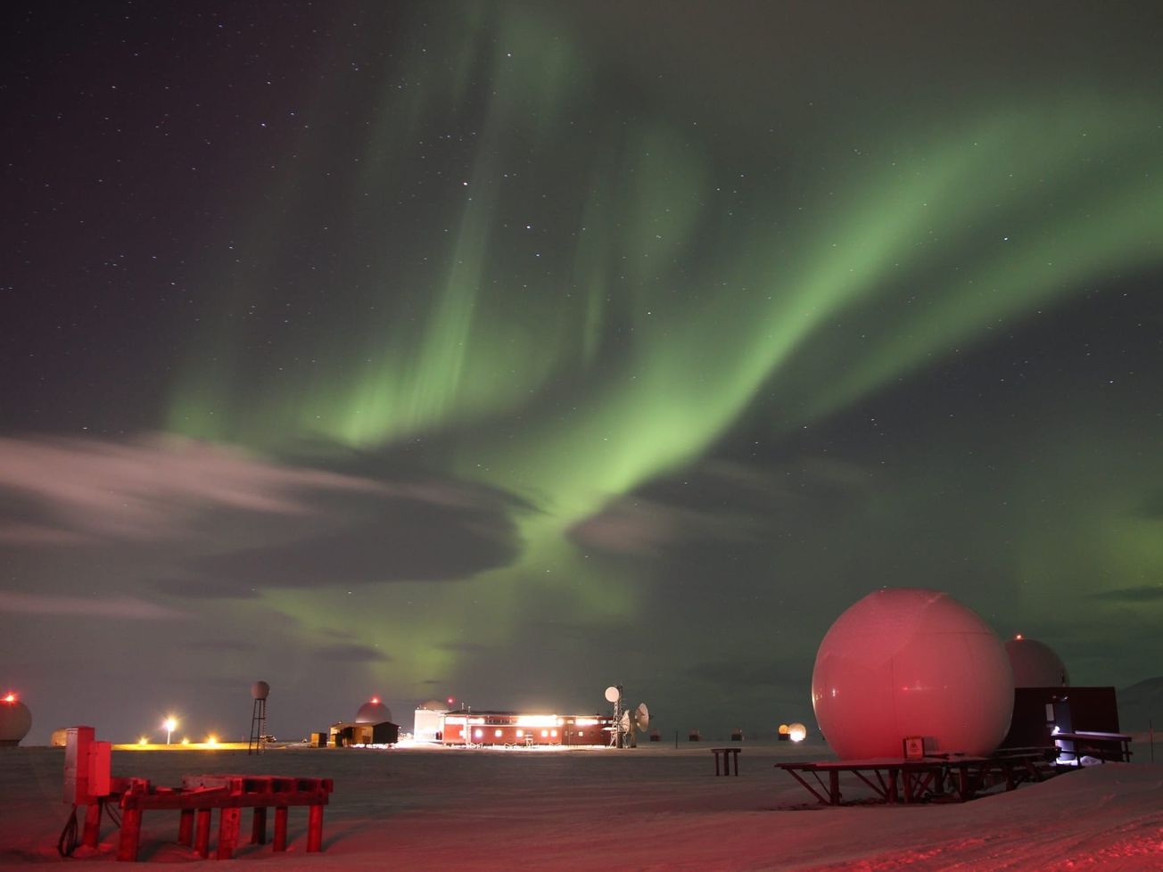 A radionuclide station monitors the atmosphere for radioactive particles and noble gases, mainly to detect and analyze potential nuclear explosions. 