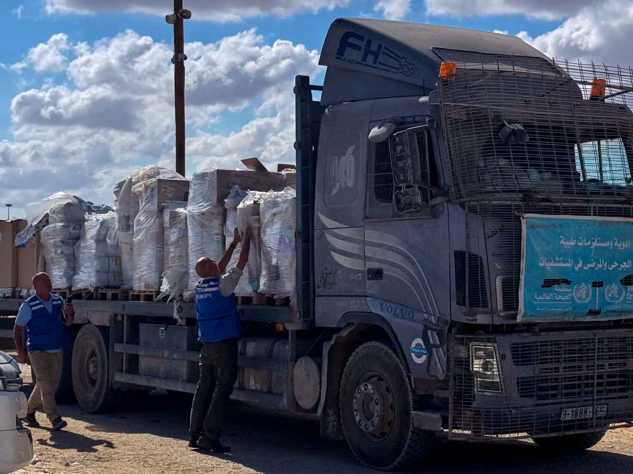 Aid and commercial trucks bring food, medicine and shelter to Gaza.