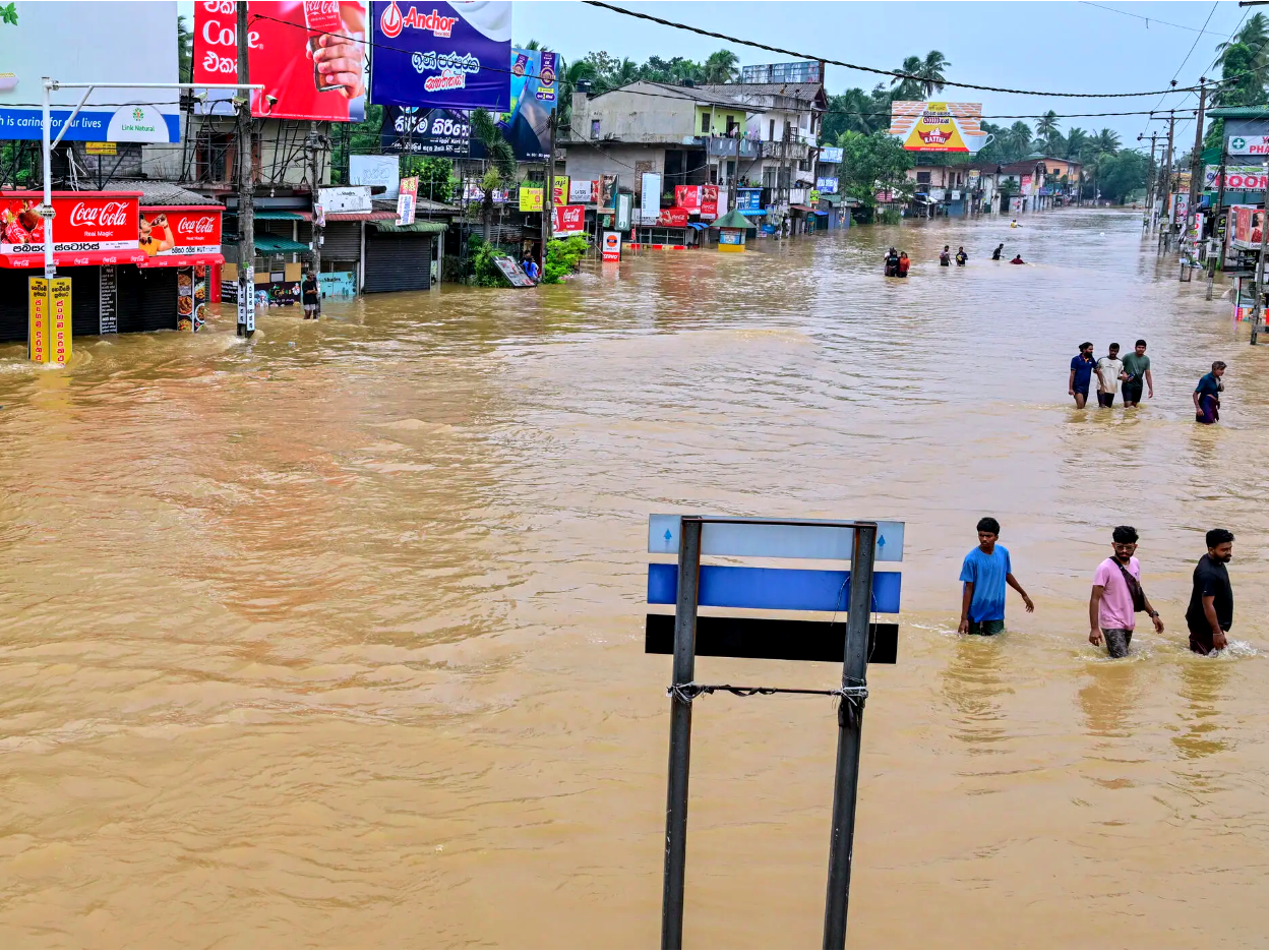 Cyclone Ditwah caused widespread flooding and landslides in Sri Lanka. 