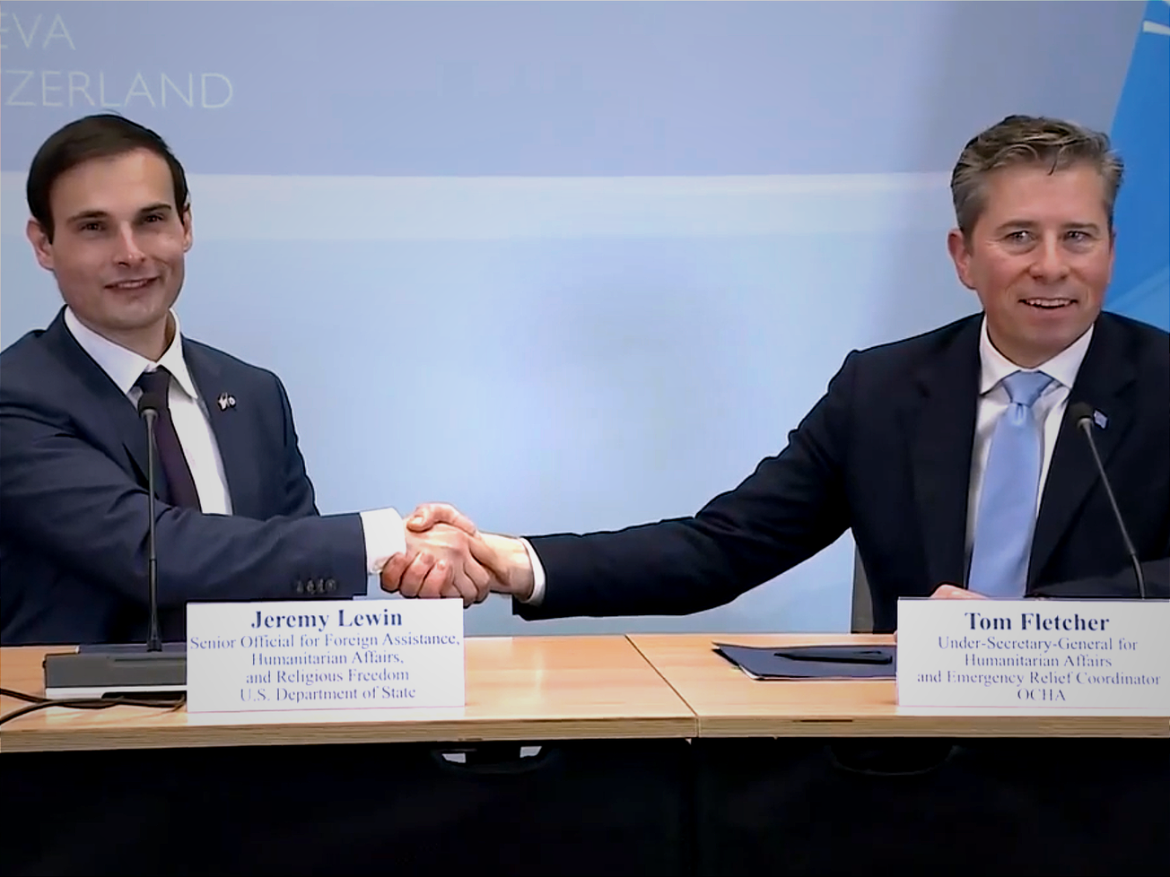 Senior U.S. and U.N. officials sign a $2 billion U.N. humanitarian aid agreement even as President Donald Trump's administration slashes U.S. foreign assistance.