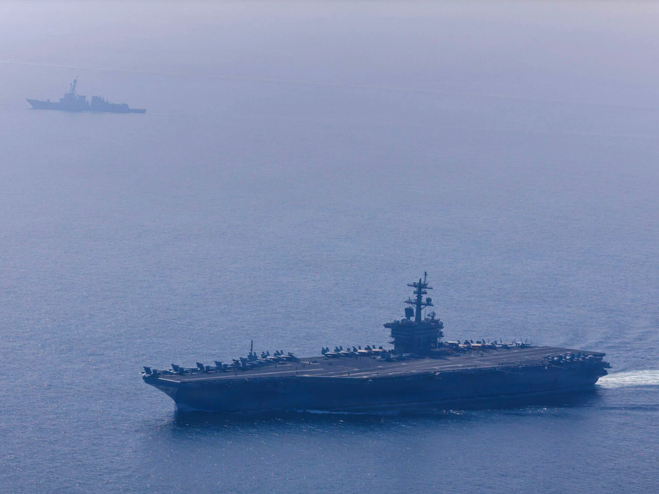 Aircraft carrier USS Abraham Lincoln operates in the Arabian Sea after being ordered to U.S. Central Command, according to USNI News.